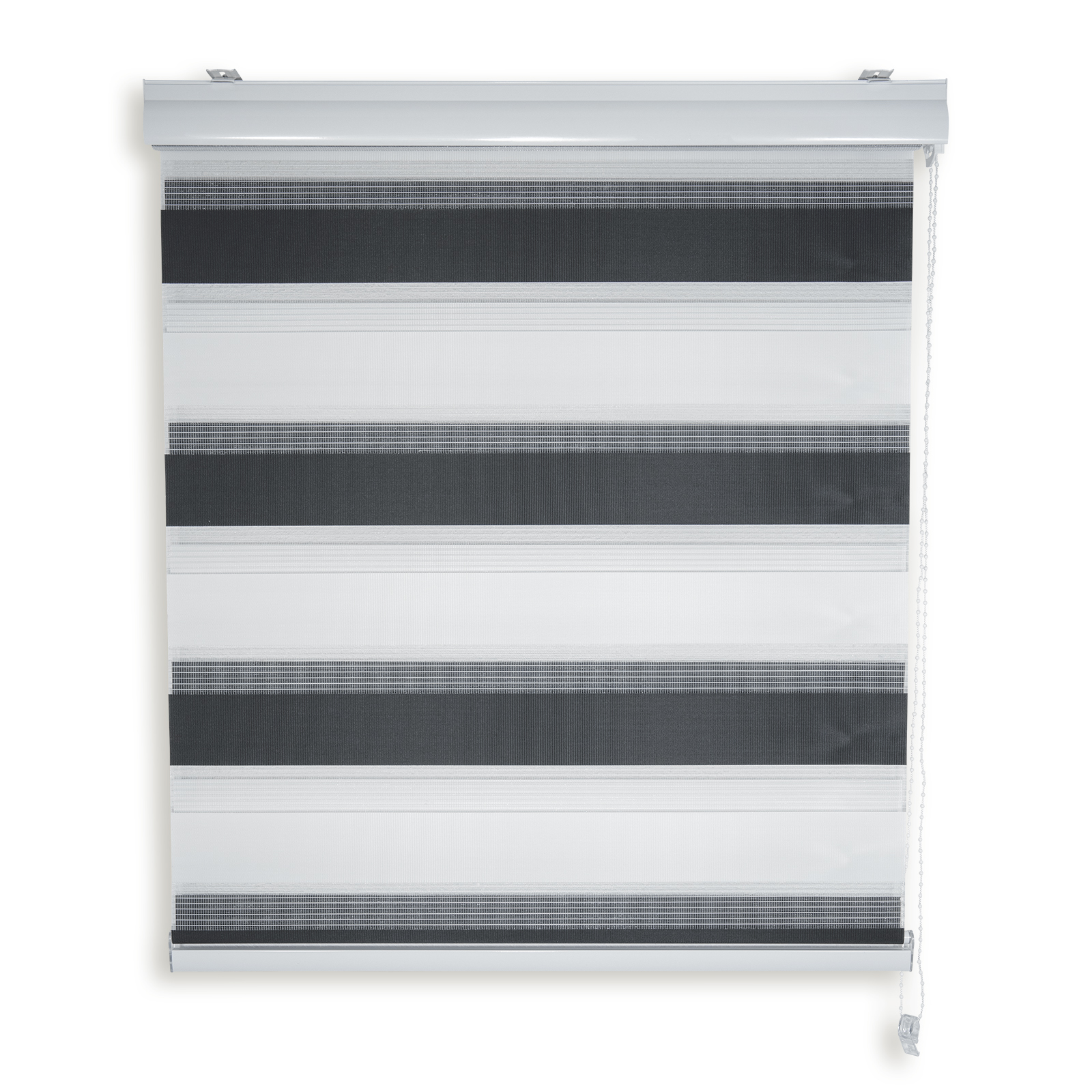 Doppelrollo - schwarz-weiß - 60x180 cm