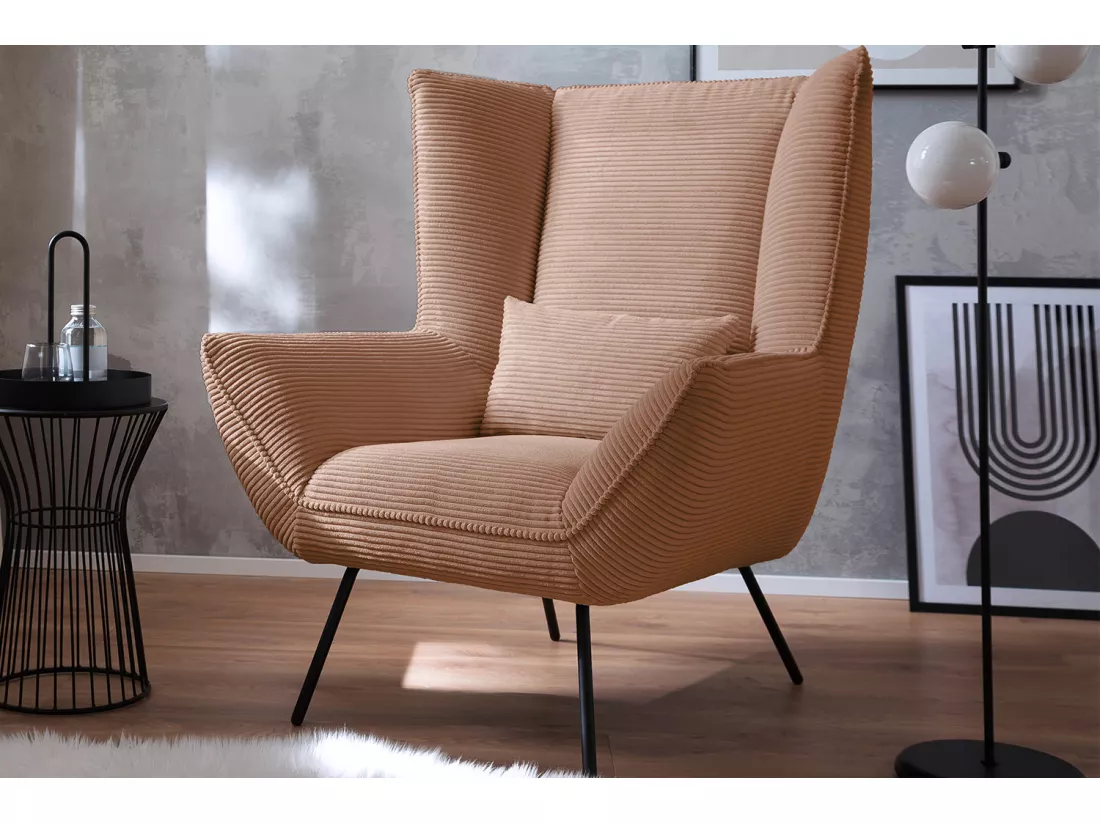 Fauteuil - marron Velours côtelé - IVA