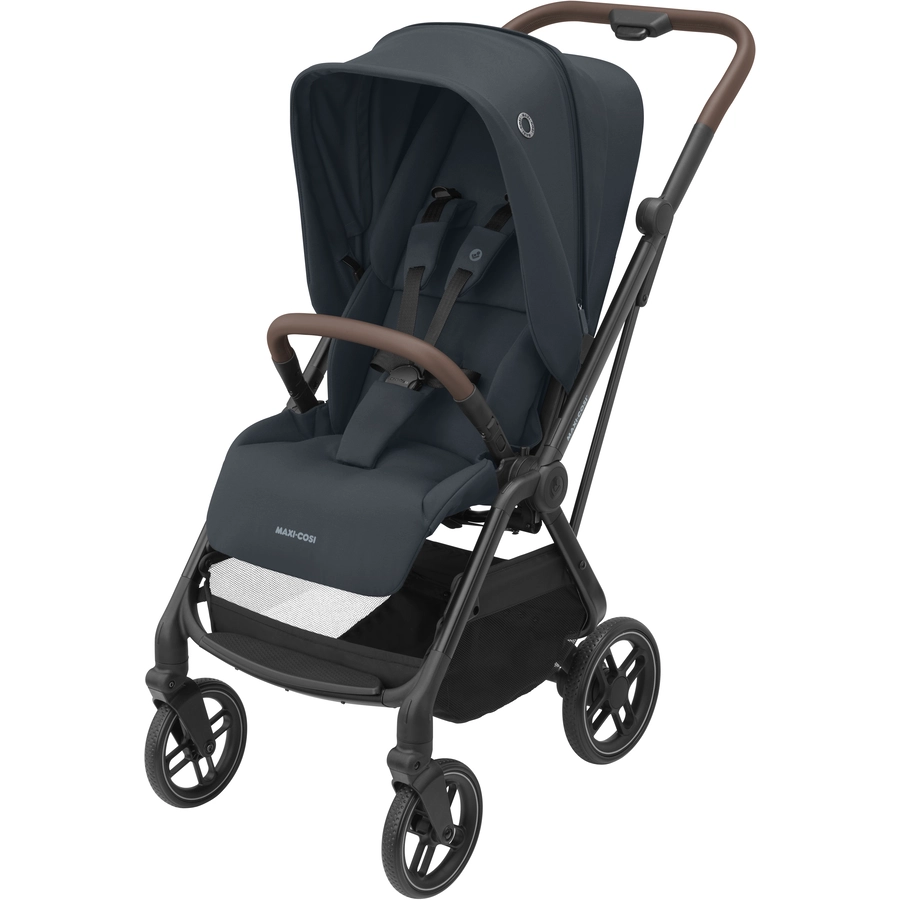 MAXI COSI Kinderwagen Set Leona 2 Essential Graphite & MAXI COSI 2 in 1 Winterfußsack Essential Graphite & MAXI COSI Komfort-Regenverdeck schwarz