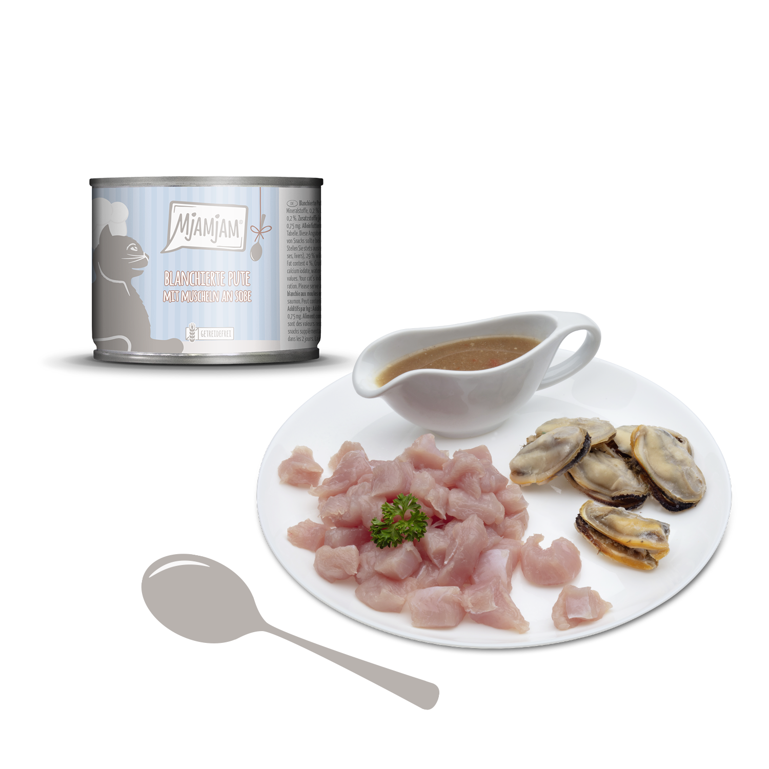 MjAMjAM – blanchierte Pute mit Muscheln an Soße