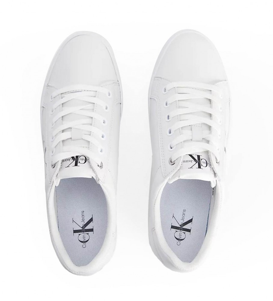Tênis Calvin Klein Jeans Vulc Flatform com cadarço, branco