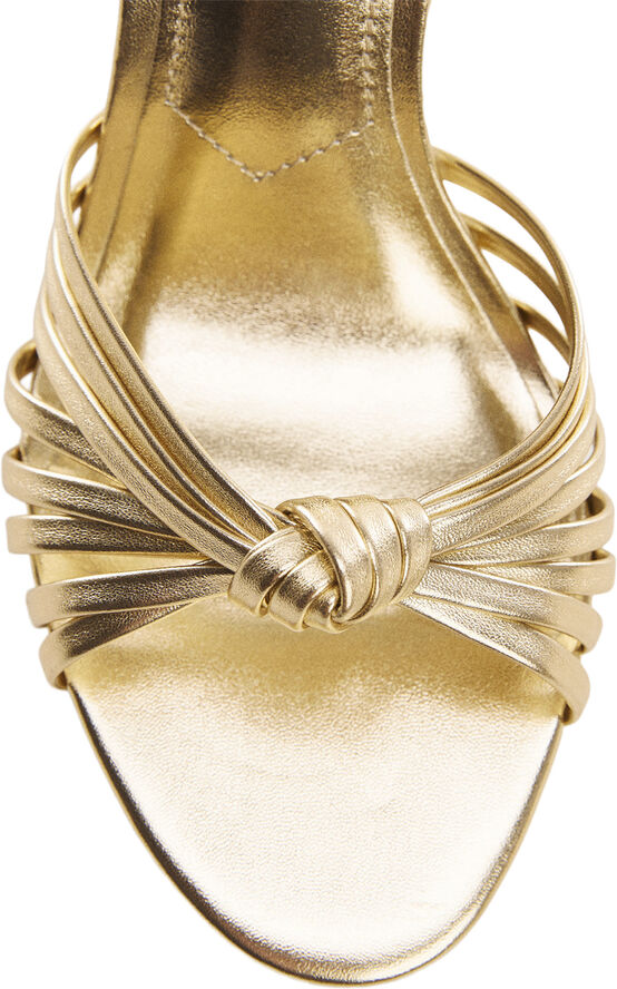 MANGO Strappy heeled sandals Gold