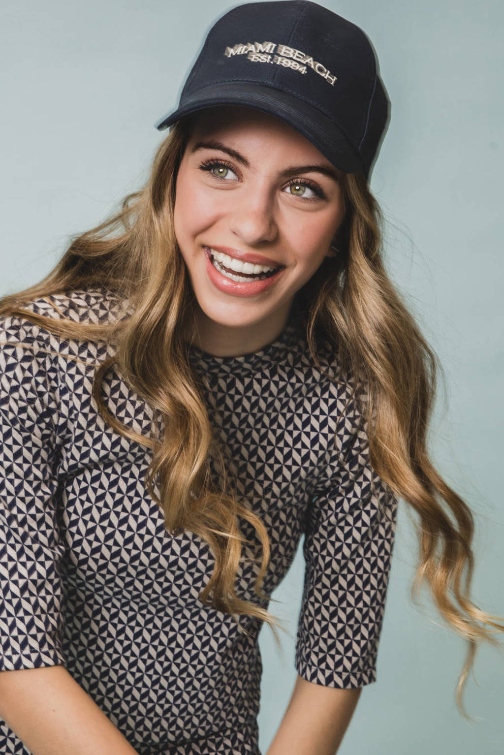 LOOXS top met col blauw fijn gebreid