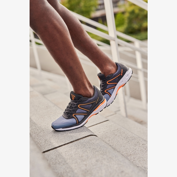 Osaga heren hardloopschoenen grijs/oranje