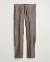 Oscar Jacobson Denz Linen Trousers Brown