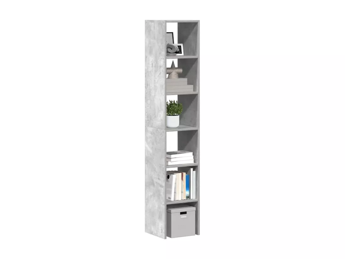 Bibliothèques 2 pcs empilable gris béton bois d'ingénierie