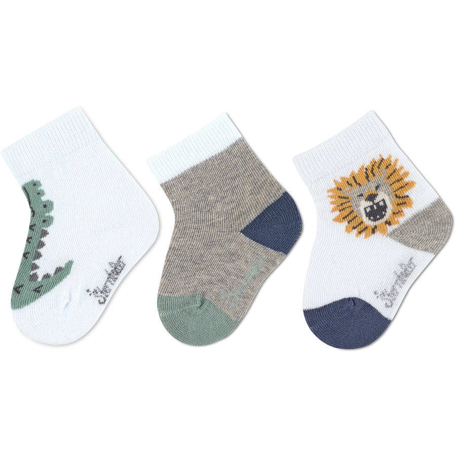 Sterntaler Baby-Söckchen Krokodil, 3er-Pack weiss