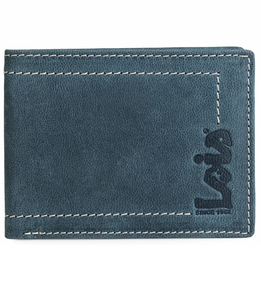 Carteira de couro Lois 201508 Azul - 11 x 8,5 cm -