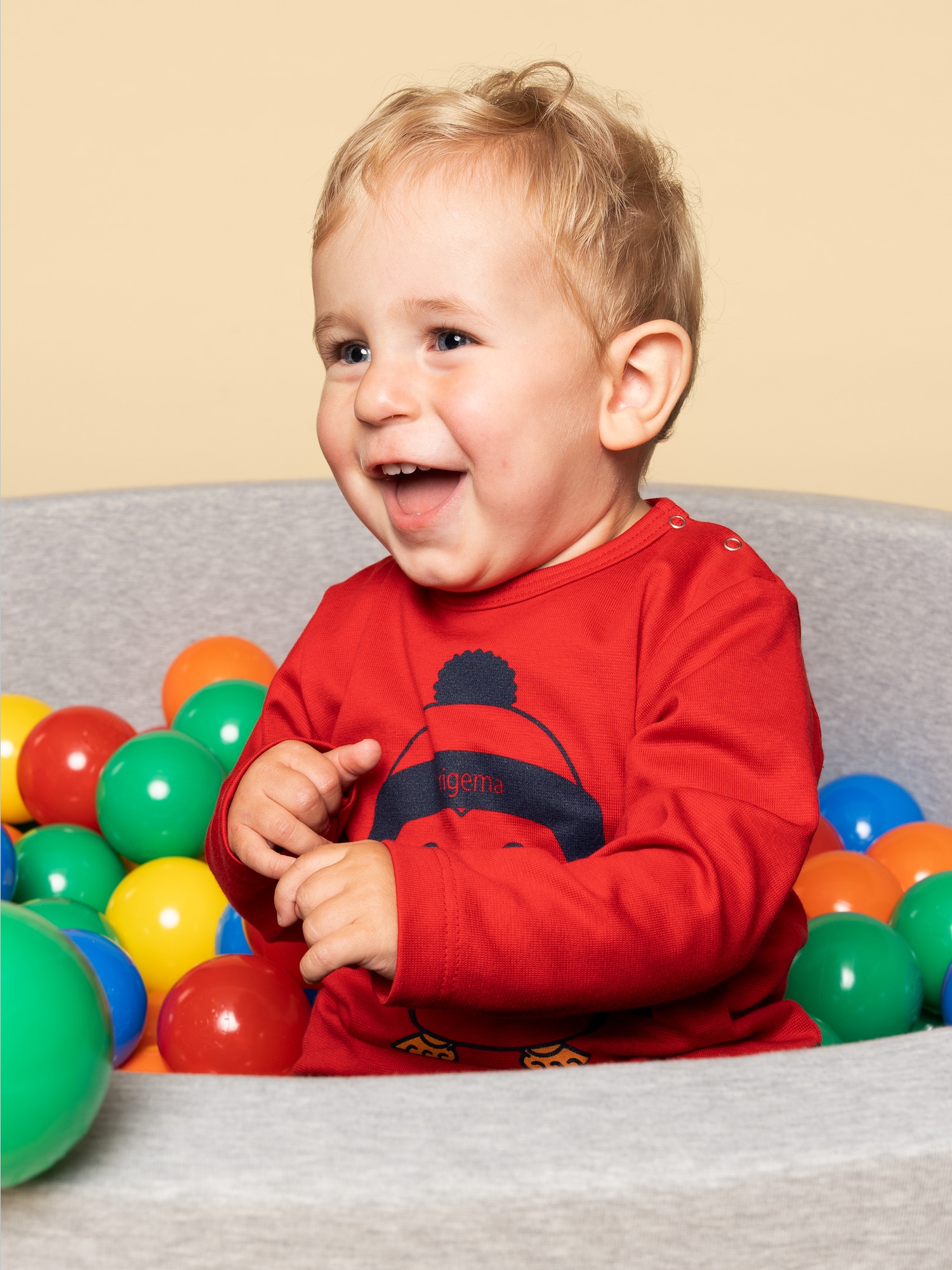 Langarmshirt mit süßem Pinguin-Print Kirsch