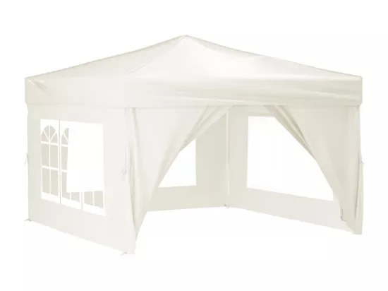 Tente de réception pliable avec parois Crème 3x3 m