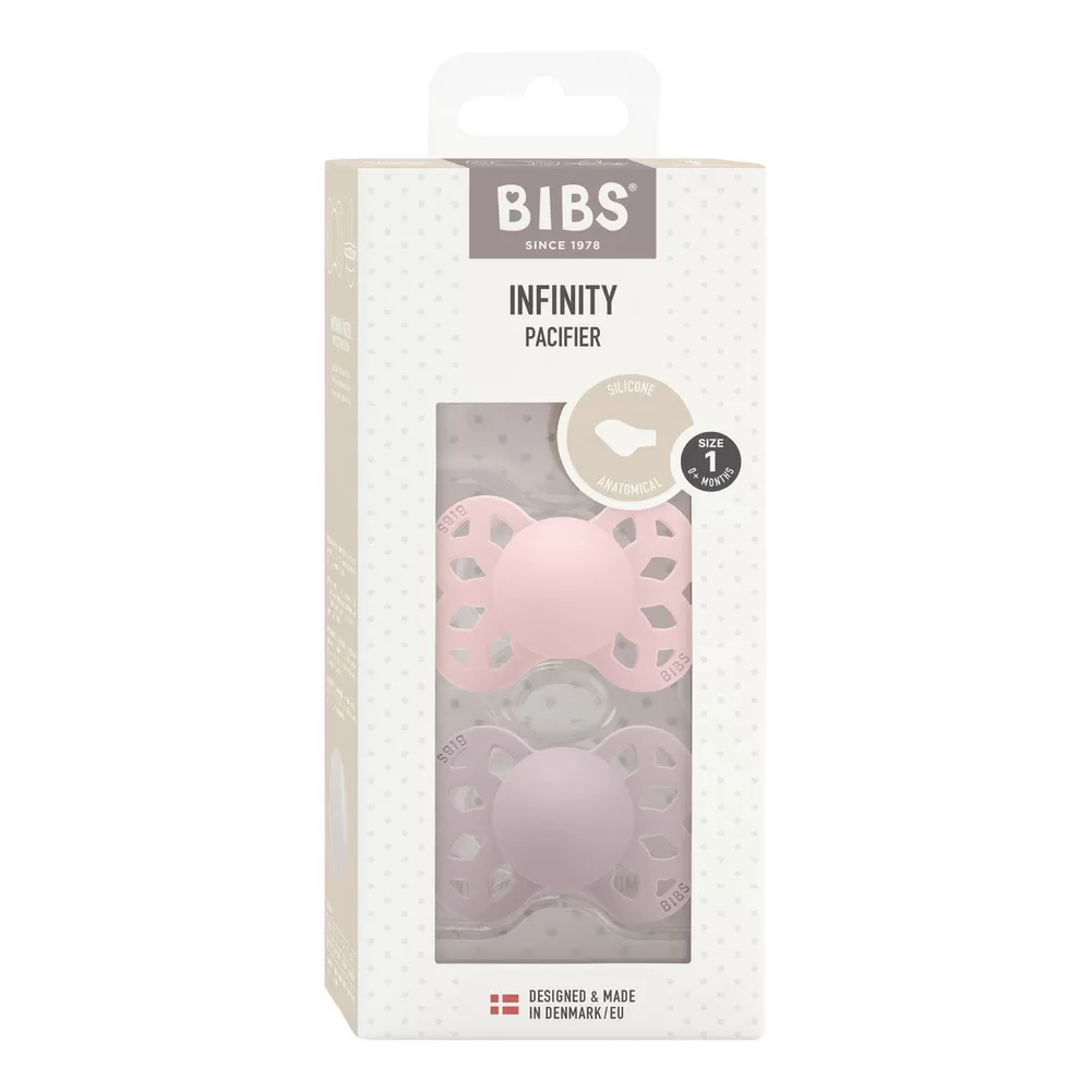 BIBS Infinity Silicone Anatomisk Blossom/Dusky Lilac 2 pak - Flere størrelser