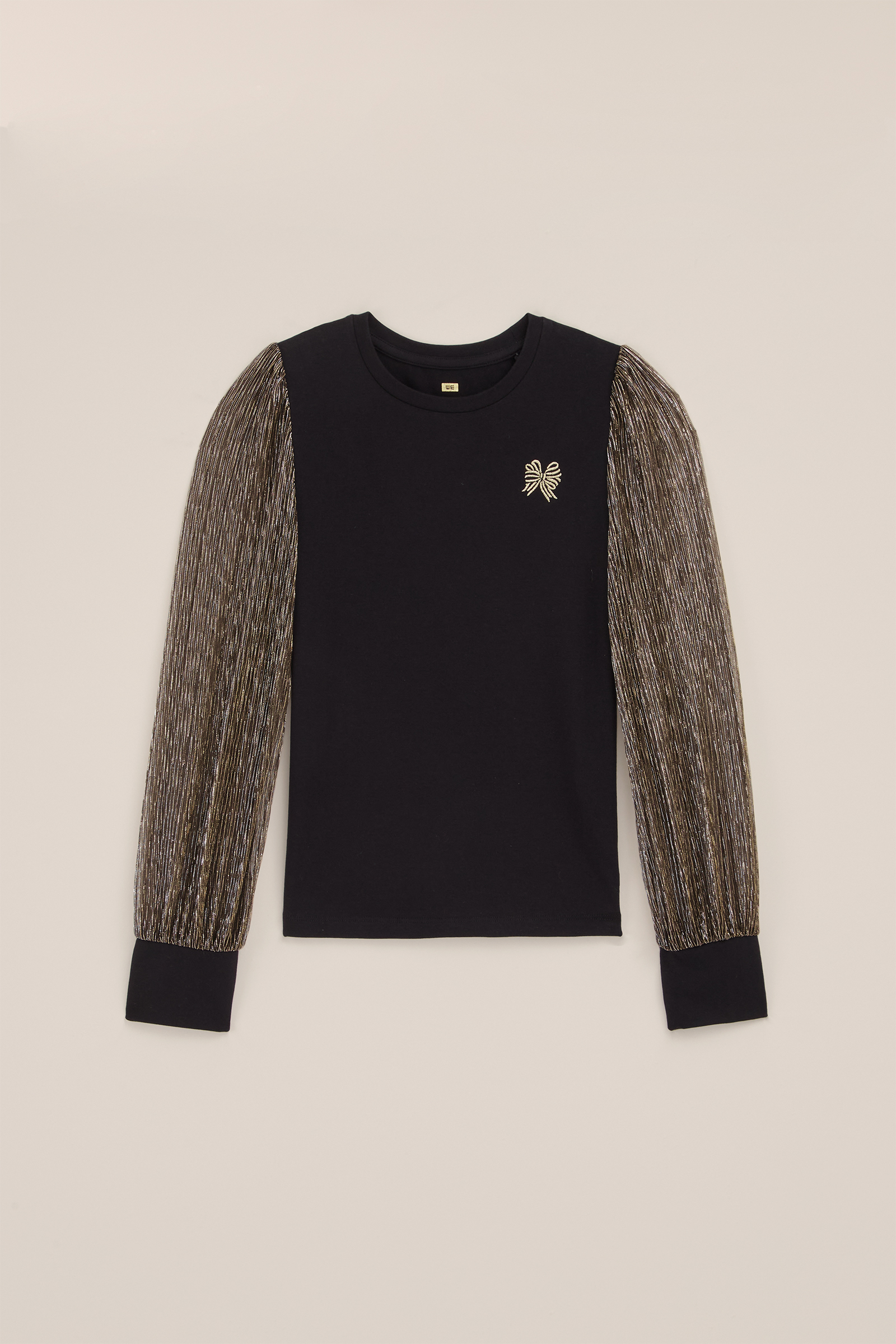Meisjes T-shirt met glittergaren WE Fashion Goud