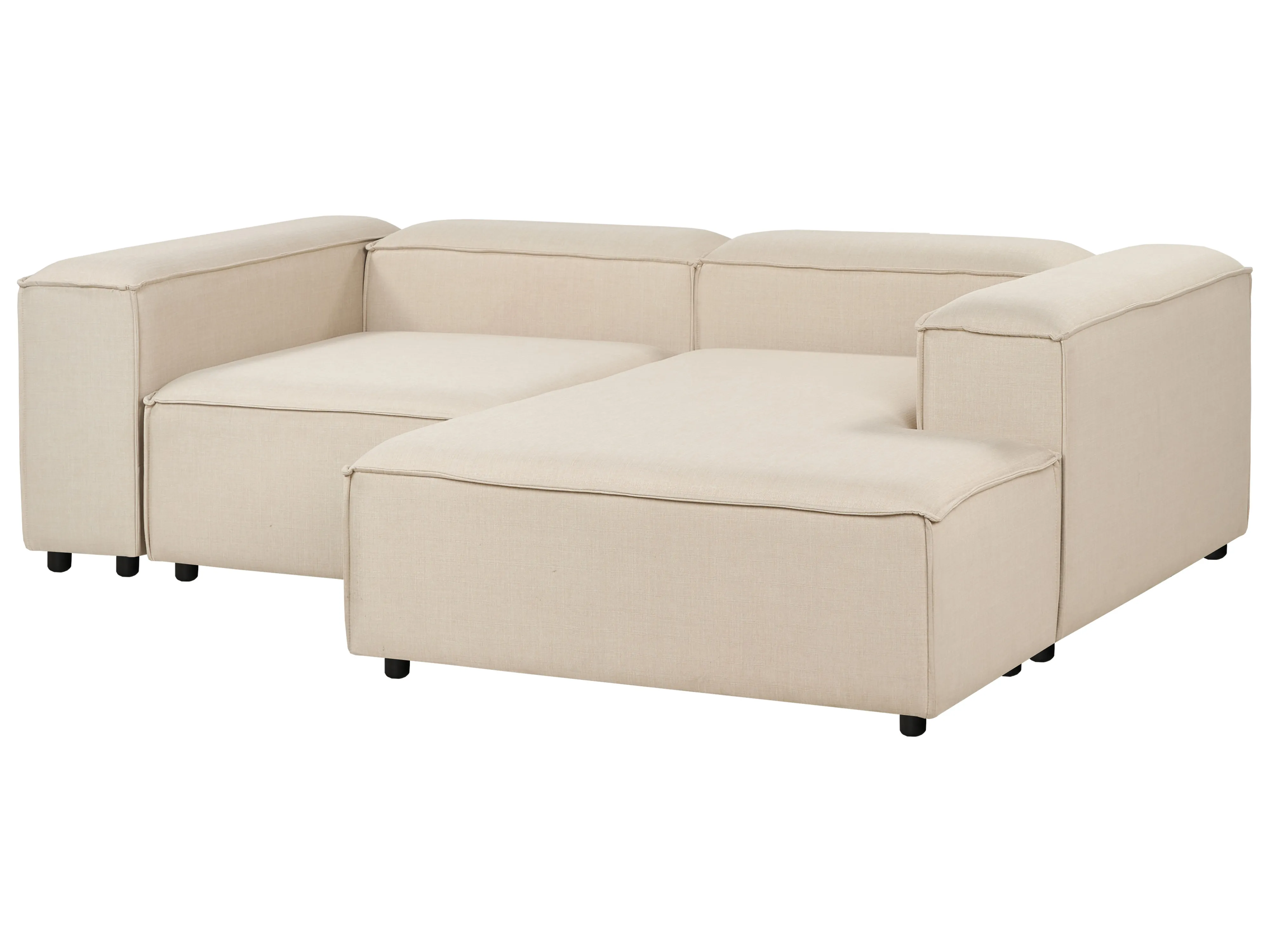 Modulaire hoekbank 3-zits ARDAL Stof Beige met ottomaan linkszijdig