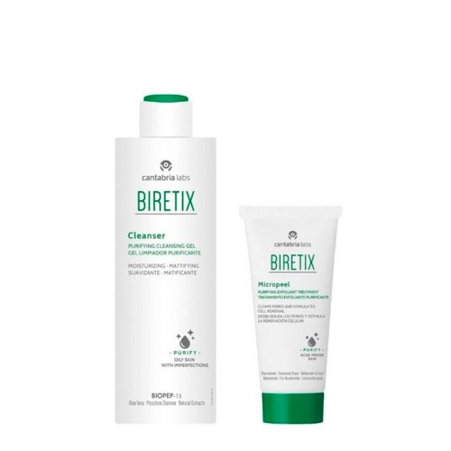 Biretix Cleanser Gel de Limpeza 200ml   Micropeel Tratamento Esfoliante 50ml Pack