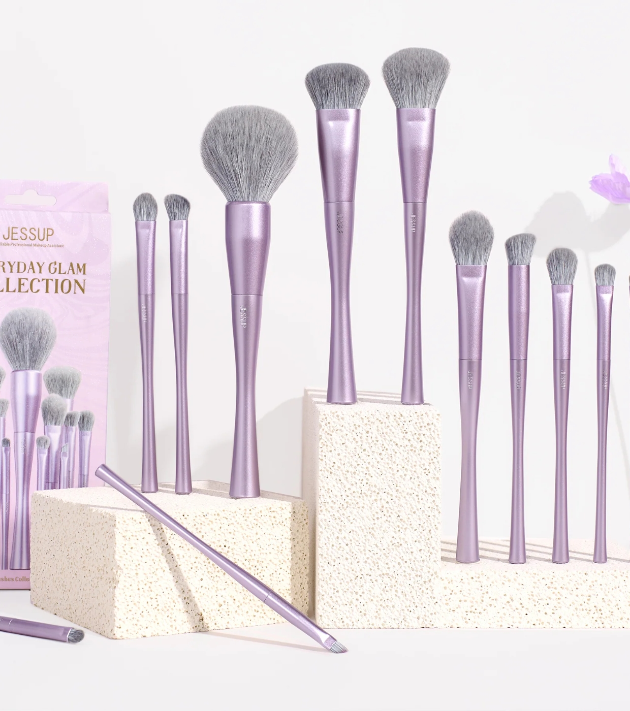 Jessup Beauty - *Everyday Glam* - Conjunto de pincéis 14pc Luxury Purple - T512