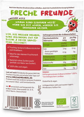 Freche Freunde Bio Fruchtchips „Erdbeere“