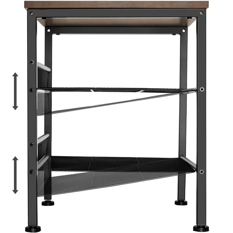 tectake Bijzettafel Lincoln 40,5x40x50,5cm, Industrieel Hout Donker, Rustiek