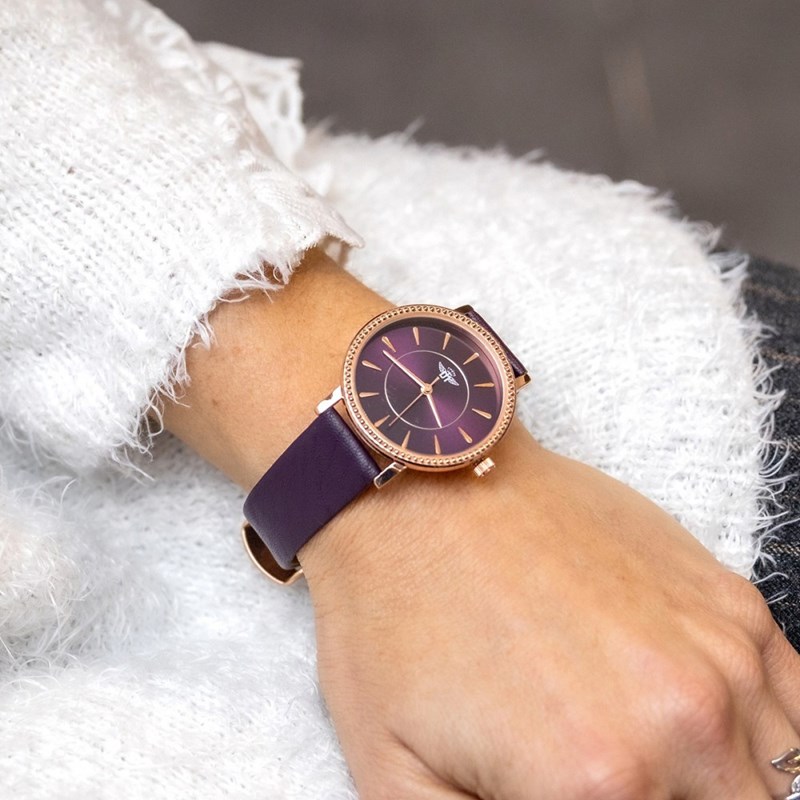 Montre Femme M. JOHN bracelet Cuir Violet