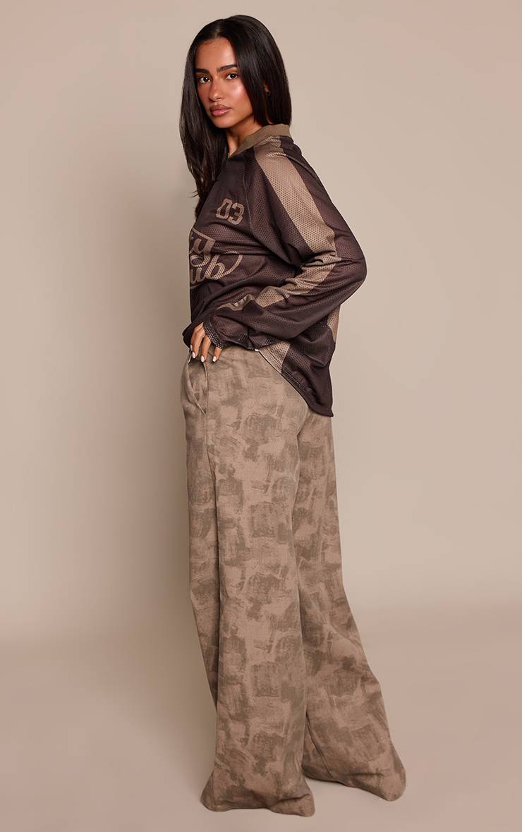 Kaki Pantalon Petite Taille Élastiquée Imprimé Camouflage