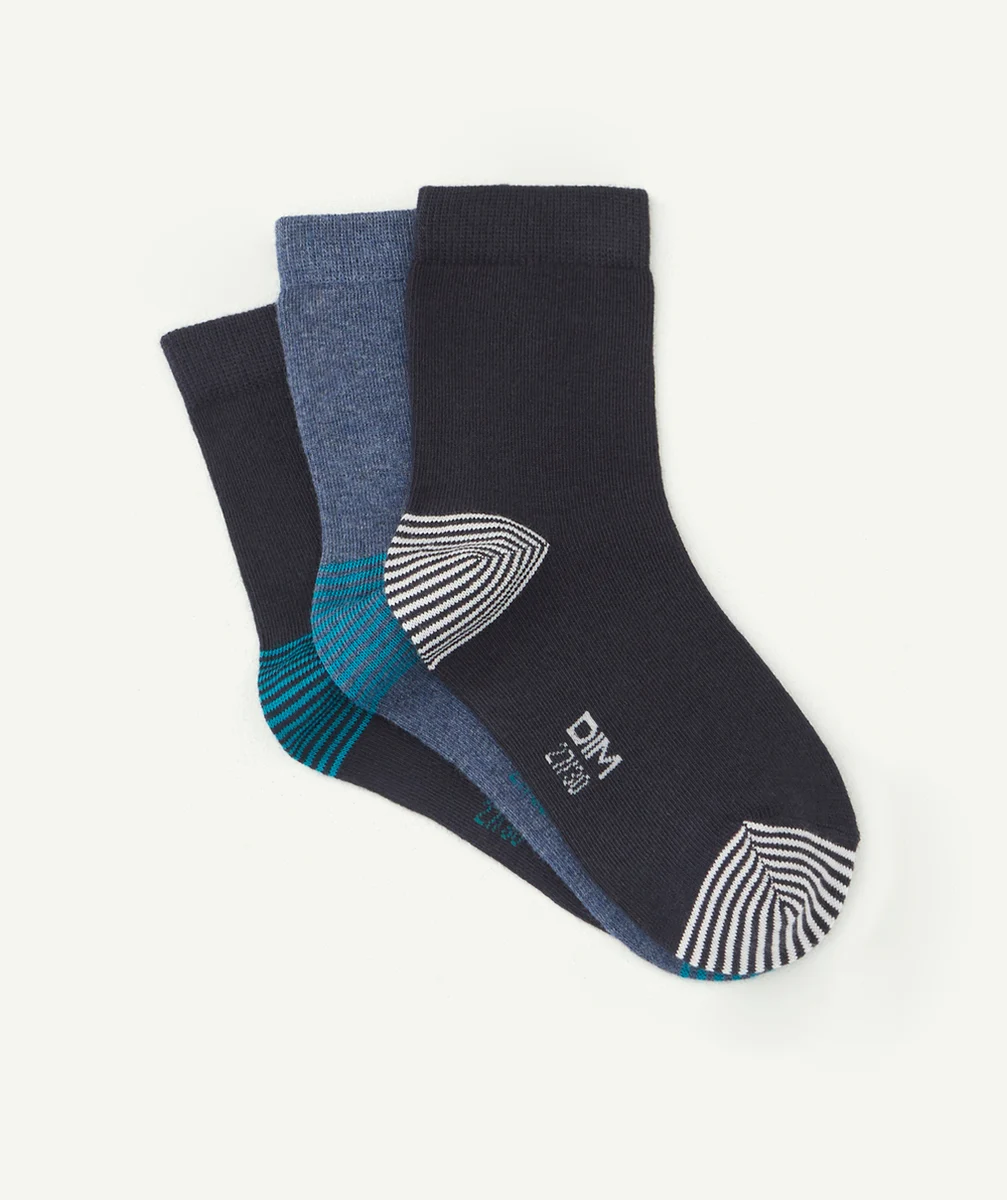 DIMLOT DE 3 PAIRES DE CHAUSSETTES MIX AND MATCH BLEU MARINE