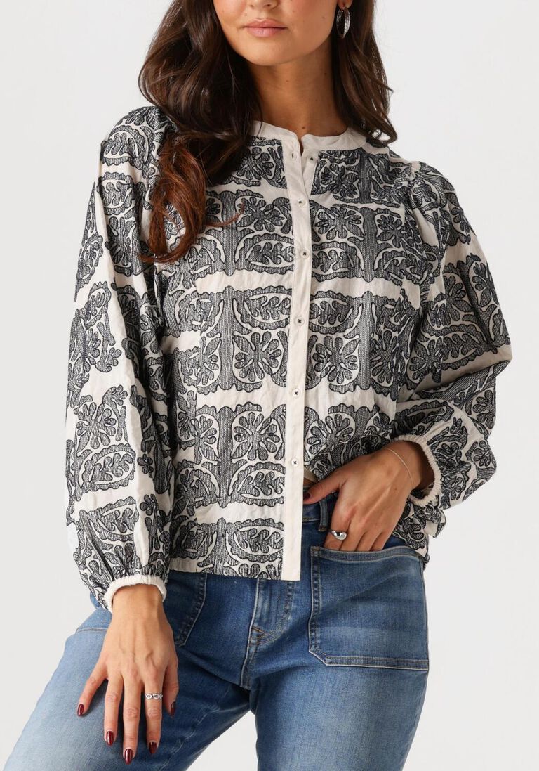 ecru summum blouses longsleeve bouse tile embroidery
