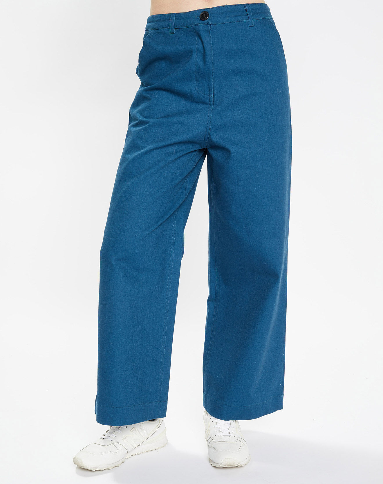Galeries Lafayette Pantalon 7/8 en twill de coton biologique Clément bleu foncé
