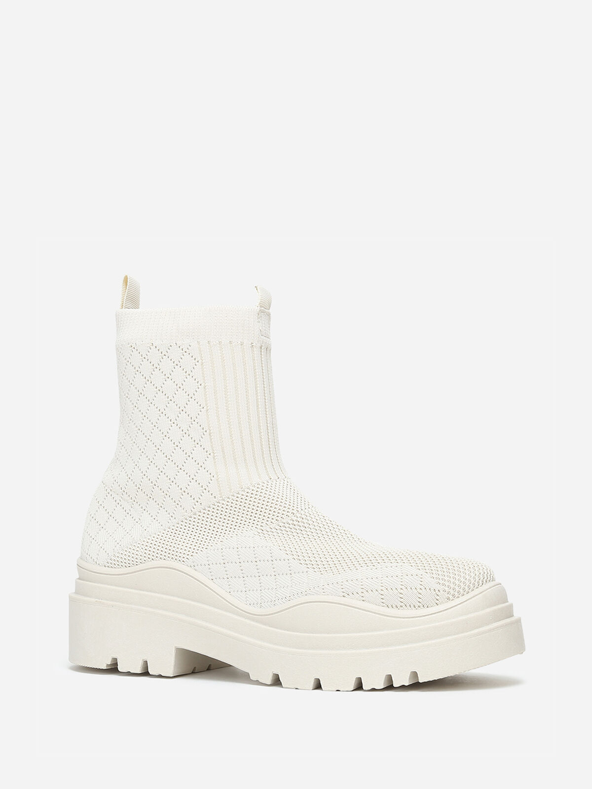 Bottines chaussettes crantées- Beige