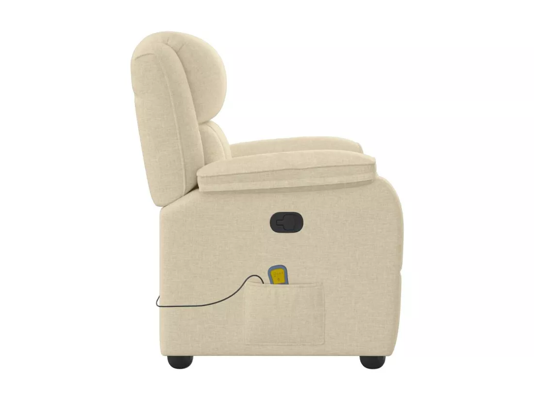 Fauteuil de massage inclinable Crème Tissu
