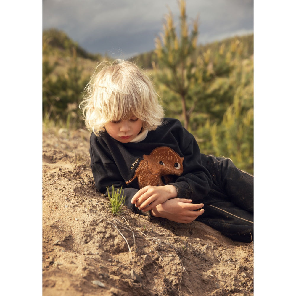 Køb Mini Rodini Black Mammoth Chenille Sweatshirt