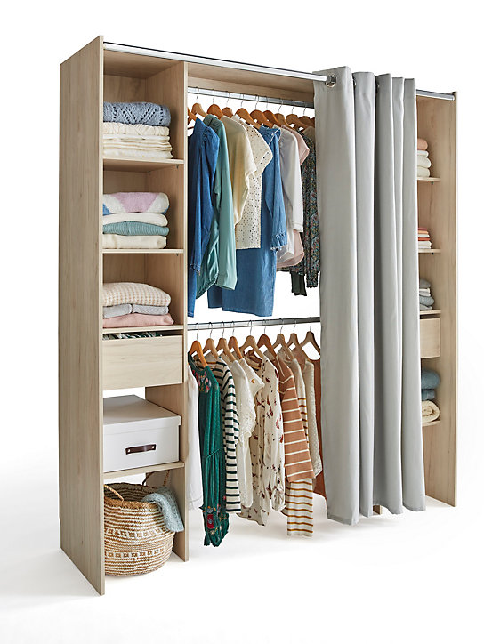 Kit dressing 2 colonnes Komet L. 180 x H. 200 décor chêne naturel