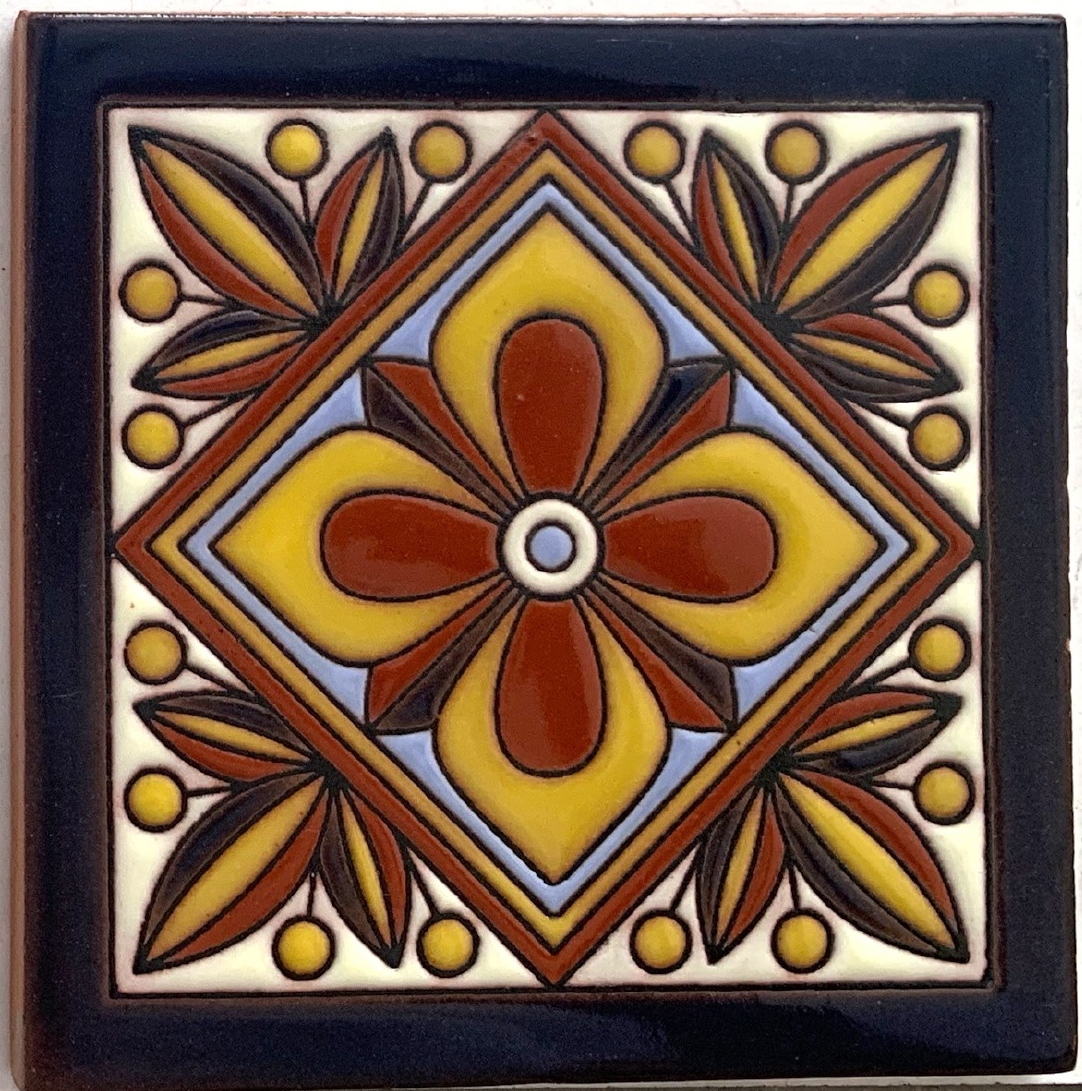 Reliefkachel 'Tepic', multicolor, T 10 cm, B 10 cm, H 0,5 cm von fischer's lagerhaus