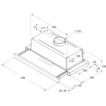 Whirlpool integreerbare afzuigkap AKR 749/1 IX