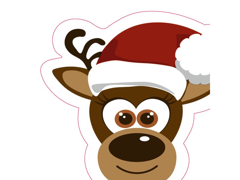 Paper   Design Weihnachtsservietten Reindeer Smiley 33 cm x Weihnachtsservietten für die Festtage
