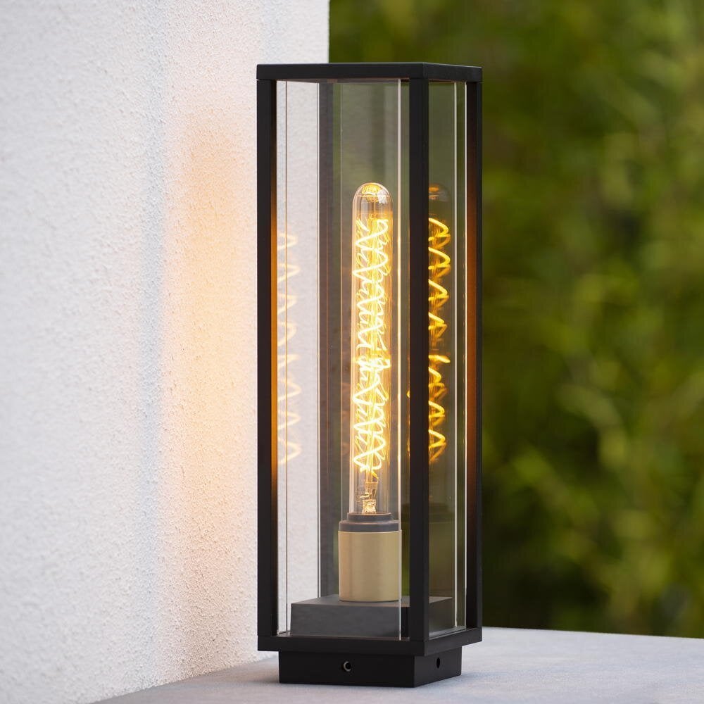 Laurens tuinpadverlichting in zwart en transparant E27 IP54