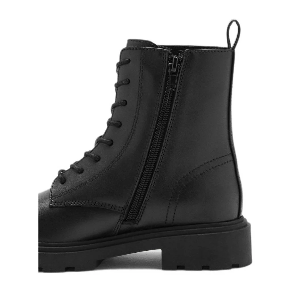 Mango Kids leren veterboots zwart