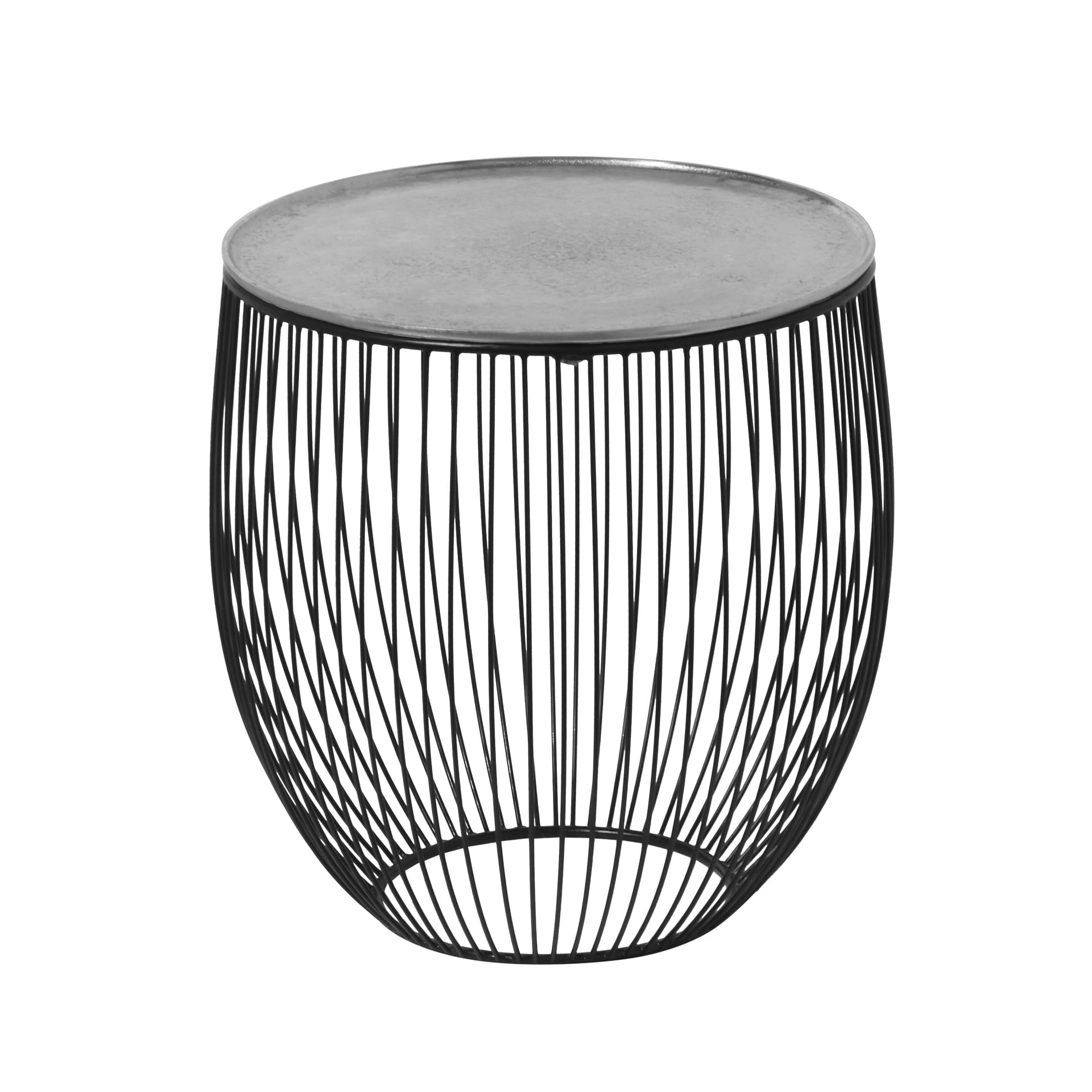 Beistelltisch RINARA 43 x 43 cm silberfarbig/schwarz