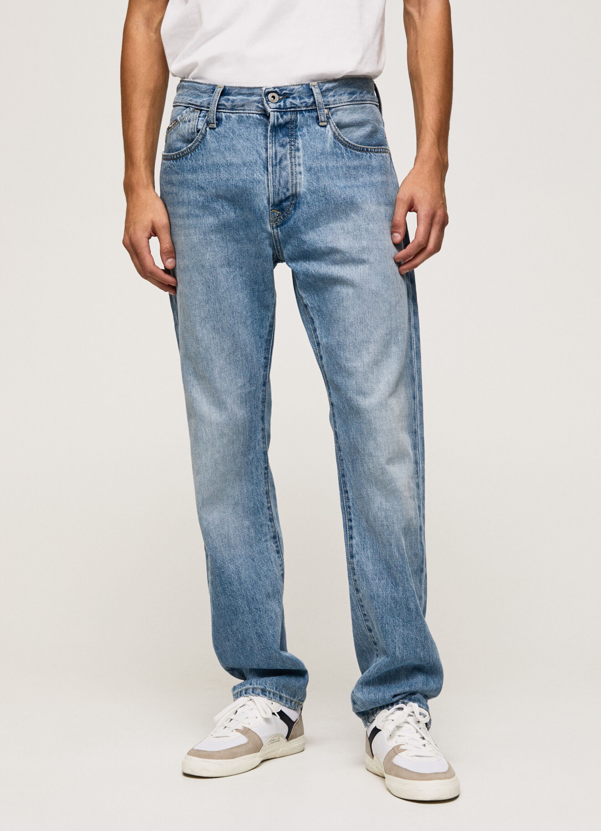 Calça jeans Byron Relaxed Fit de cintura média - jeans