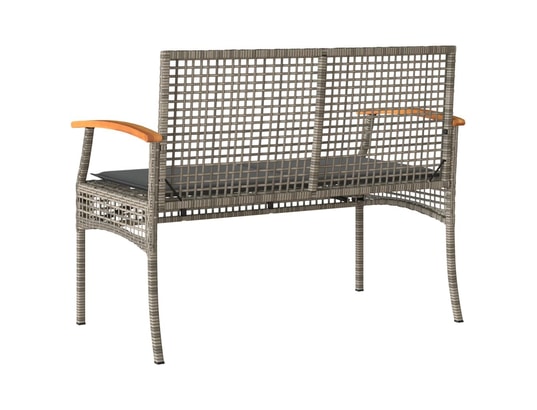 VIDAXL - Banc de jardin avec coussin gris résine tressée et acacia