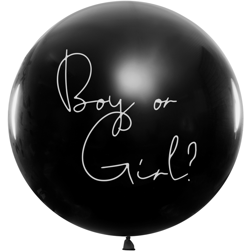 Partydeco Luftballon Gender Reveal Girl, schwarz