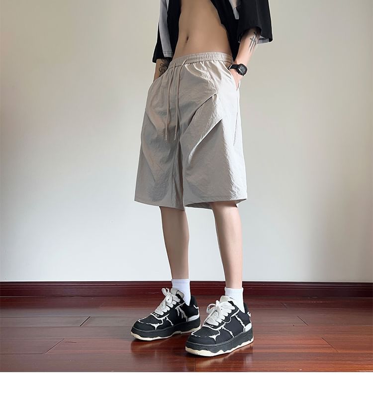 emeisa - Effen shorts met trekkoord in de taille