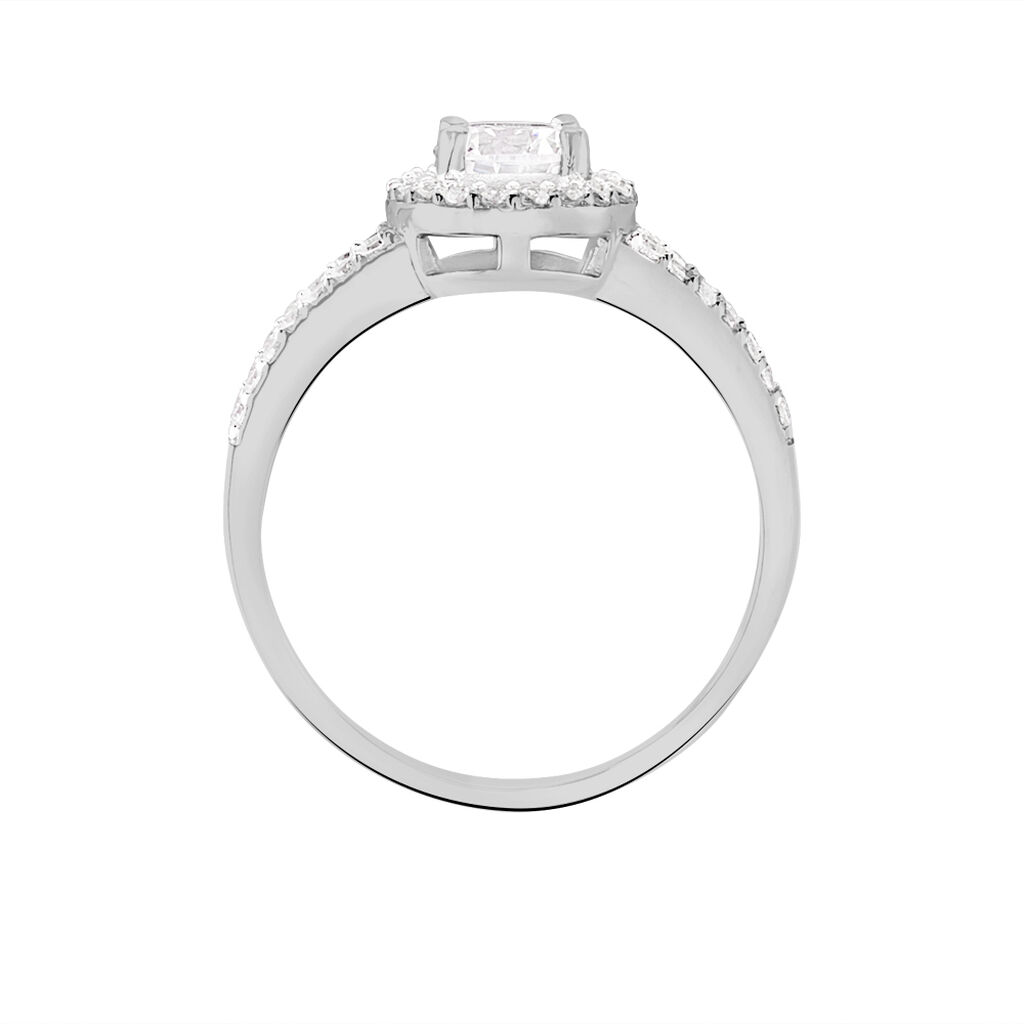 Bague Solitaire Titemae Argent Blanc Oxyde De Zirconium