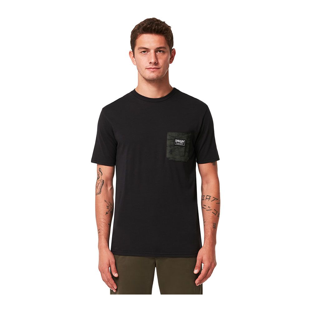Oakley CLASSIC B1B POCKET - Tee-shirt Homme black/brush tiger green