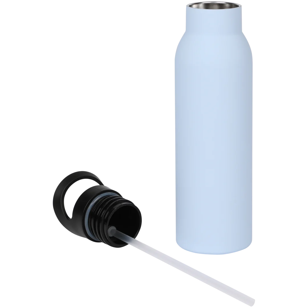 Gourde en acier inoxydable avec paille