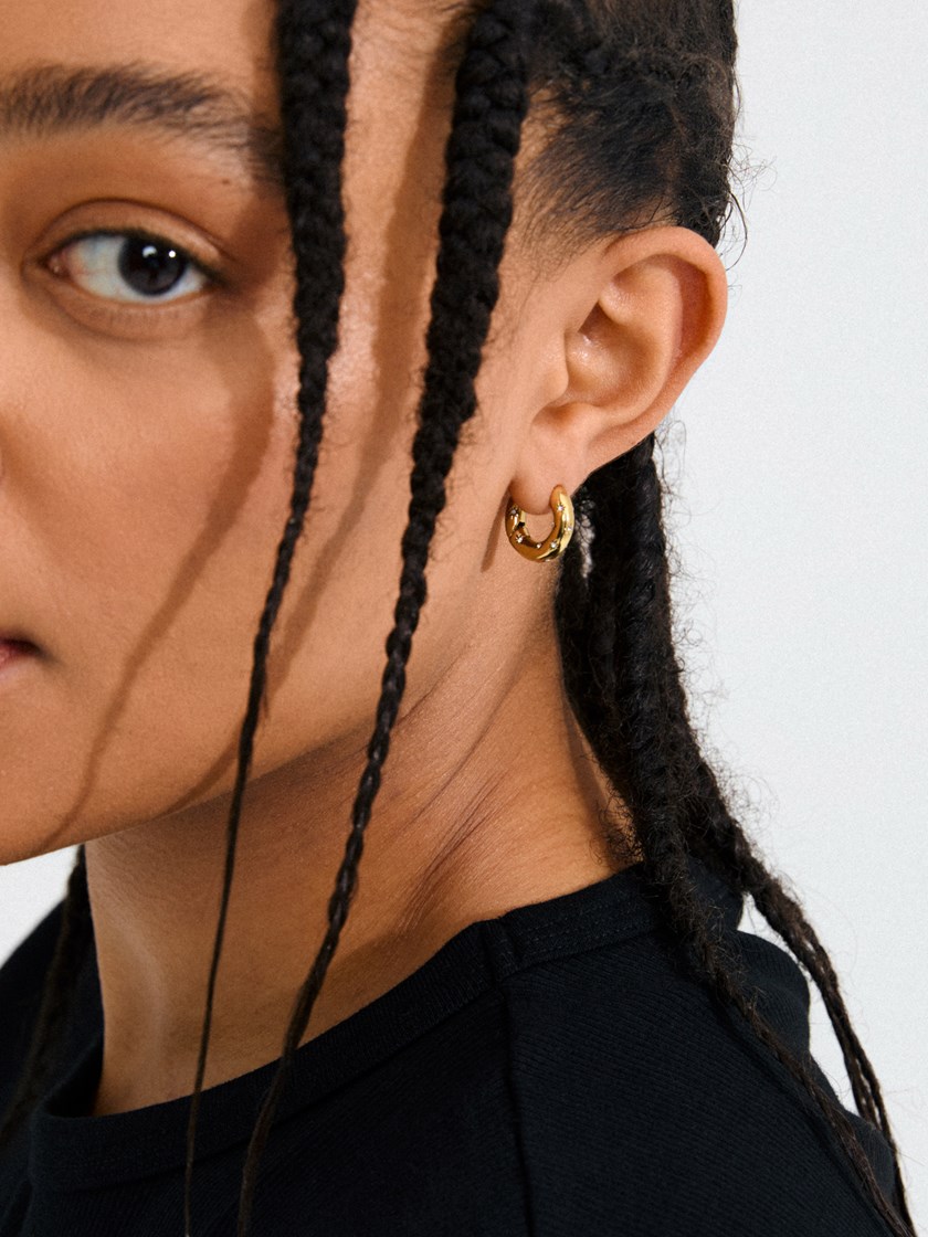 Nevaeh Hoops Gold-Plated Old Gold
