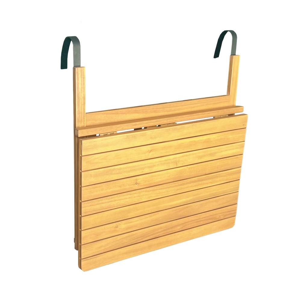 Table d'appoint en bois pour balcon. Rectangulaire. Rabattable. Hauteur ajustable