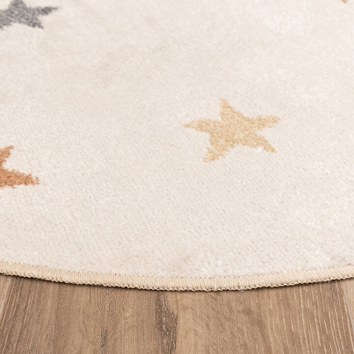 Rond wasbaar kindervloerkleed - Ravi Stars Multicolor