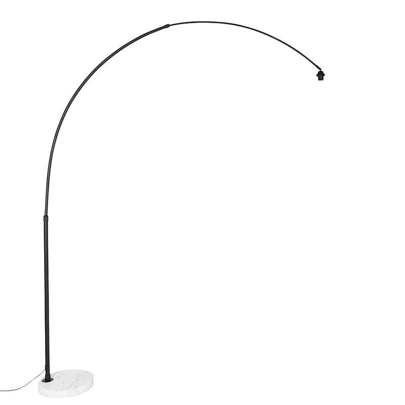 Moderne booglamp zwart met wit verstelbaar zonder kap - XXL