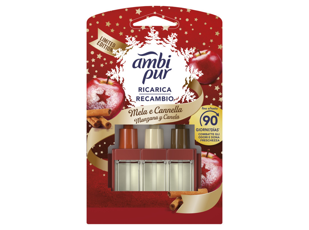 AMBIENTADOR AMBIPUR 3VOL RECARGA MAÇÃ CANELA 20ML