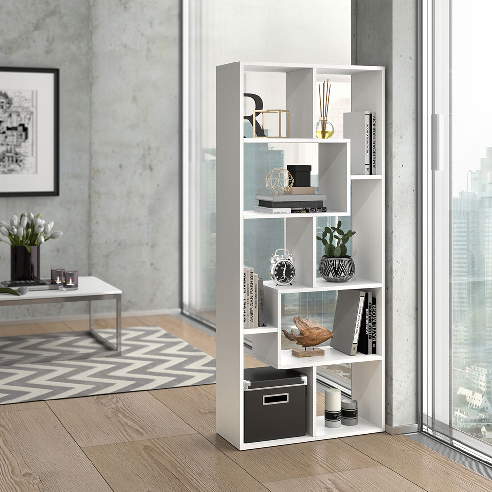 Vicco Raumteiler Noa Bücherregal Standregal Aktenregal Hochregal Regal Weiß
