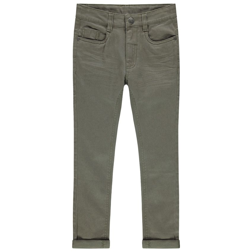 Pantalon à poches uni effet used et crinkle - Kaki